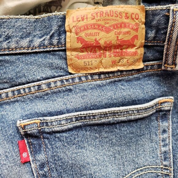 Levi's 511 Men's Distressed Jeans 33 x 30 - Picture 6 of 11